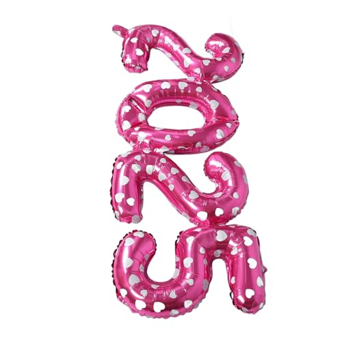 Toyvian Globos Decorativos Numéricos 2025 Grandes De Aluminio Rosa Diseño Impreso, Inflables Para Fiestas De Año y Celebración, Accesorios De Decoración Para Eventos Festivos