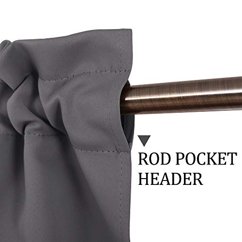Image of JUPON Kitchen Blackout Valance Rod Pocket Curtain 1 Piece, Kitchen Curtain 3ft