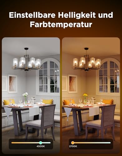 Govee Smarte Glühbirne E14, RGBWW LED Lampe, Kompatibel mit SmartThings, Matter, Alexa und Google Assistant, Smart Bulb E14 Glühbirne 450LM, dimmbare mit 16 Millionen DIY-Farben, 54 Szenen, 4 Stück 4