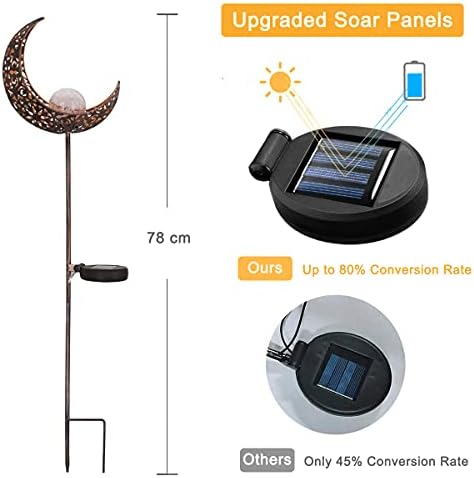 YAUNGEL 2 Pack Solar Lanterns for The Garden, Upgraded Solar Lights Garden Ornaments Outdoor Waterproof Garden/Patio/Pathway/Lawn/Yard Decorations