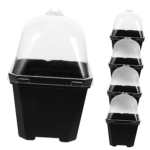 UPKOCH 5sets Vasi da Vivaio in Plastica Trasparente Vasi per Piante Multiuso con Fondo per Drenaggio Efficiente Adatti Vivaismo e Coltivazione di Piante