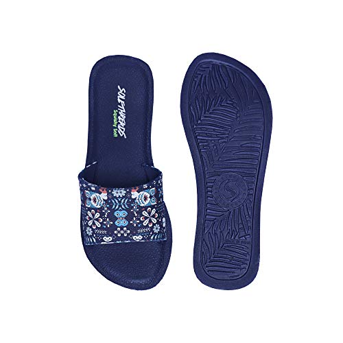 Image of SOLETHREADS SQUISHY DOODLE | Super Soft | Comfort | Cushion | Bounce Back | Durable | Handcrafted Upper | Outdoor | Slippers | T-Strap | Flip Flops for Women