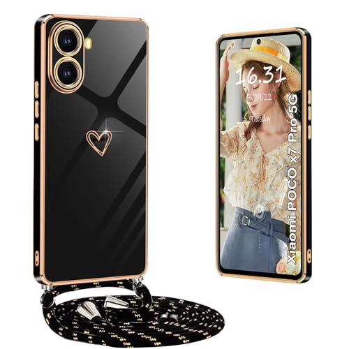 YAMCCCSE Handykette Für Xiaomi Poco F6 Pro 5G - Transparente Hülle Mit 150cm Band