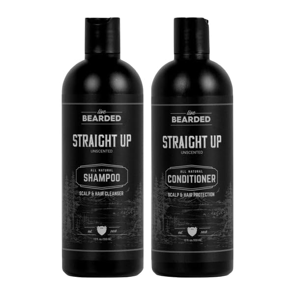 Live Bearded Champú y acondicionador totalmente natural para hombres, promueve el crecimiento del cabello, fortalecimiento, acondicionador profundo,