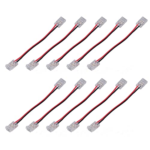 HUSHUI Conector de Luz de Tira de Mazorca de 10 Piezas de 10 Piezas, Conexión Rápida para una Luz de Tira LED de 5V 12V de 24 V, Compatible con Bricolaje con Luz de Tiras LED de