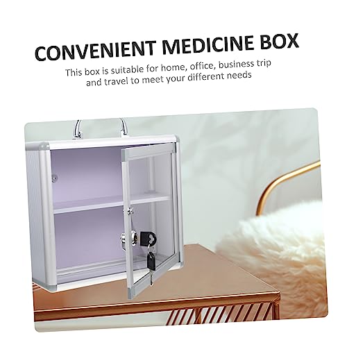Boîte de rangement médicale verrouillable avec bac pour articles divers