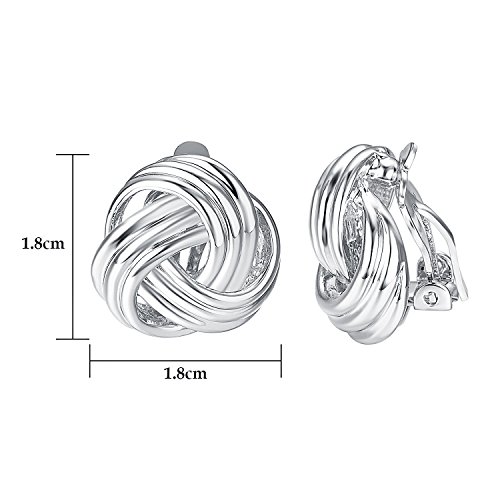 Image of Yoursfs Gold Textured Knot Clip On Earrings for Women Non Pierced Earring 18K Gold Plated Double Half Hoop Earrings Trendy Jewelry