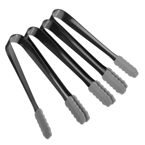 COLLBATH Professional Bbq Tong for Ice Cubes Stainless Steel Tongs Silicone Clips Mini Kitchen Tool for Sugar Cubes Versatile