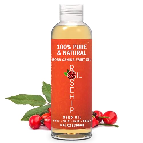 Pursonic 100% Pure Cold-Pressed Rosehip Oil – 6 FL oz Moisturizing Facial Oil for Face, Hair, Skin...