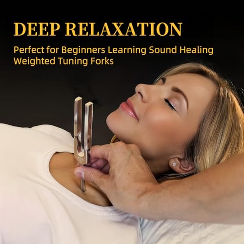 tuning forks for healing instrument 128hz 256hz 512hz - tuning fork set with reflex hammer sound healing instruments for essential yogachakrasound therapymeditation beginner