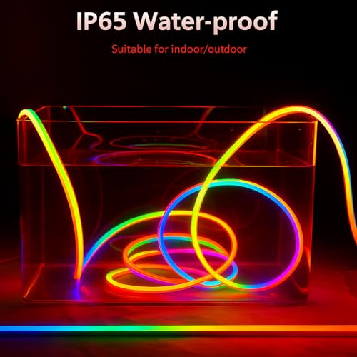 Image of RGB Neon LED Strip Light with Remote and Silicone Diffuser - Flexible Multicolor Rope Light for Home, Bedroom, Gaming Room, Party, and Decorative Lighting (5 Meter)
