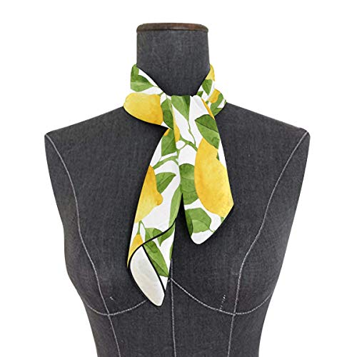 Xling Fashion Square Scarf Watercolor Fruit Lemon Tree Leaves Lightweight Sunscreen Silk Scarves Muffler Hair Wrap Headscarf Neckerchief For Women Men #TOP2