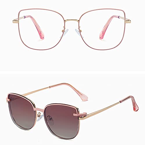 kachawoo Polarized Cat Eye Sunglasses Magnetic Clip on Ladies Square Blue Light Glasses3