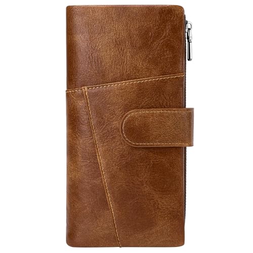 Faneam Monedero Cartera Mujer Grande, Billetera para Mujer con RFID Bloqueo, Cartera de Piel PU, Monedero con Doble Cremallera, Monedero de Gran Capacidad, 23 Compartimentos para Tarjetas