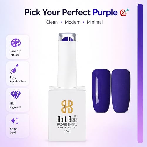Image of Bolt Bee Royal Blue Color Gel Nail Polish Soak Off UV Gel DIY at Home 15ML Manicure Salon Nail Art