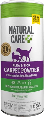 Natural Care Flea and Tick Carpet Powder, Flea & Tick Treatment for Rugs, Carpet, and Pet Bedding, Pet Essential, Pest Prevention, 8.1 oz Canister