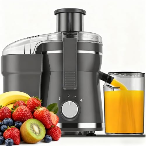 Juicer Machine, 500W Centrifugal Juicer Extractor with 3 Speed & Wide Mouth 3” Feed Chute for Fruit Vegetable, High Yield Juicer Included Cleaning Brush for Easy to Clean