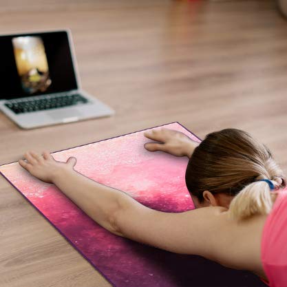 image for Patas Lague Luxury Yoga Towel with Corner Pockets Design,100% Absorben