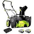 Cordless Snow Blower: DEKOPRO 40V|20-Inch Cordless Snow Thrower, Electric Snow Removal with Adjustable Chute, LED Light, Electric Snow Blower with 25ft Throw Distance
