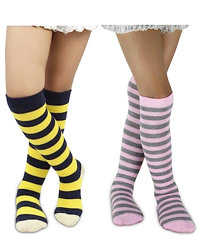 Image of Neska Moda Baby Boys & Girls Cotton Pack of 2 Pair Knee High Socks /Long Socks /Stockings (1-2 Years /2-3 Years /3-4 Years /4-6 Years)-SK1096andSK1100