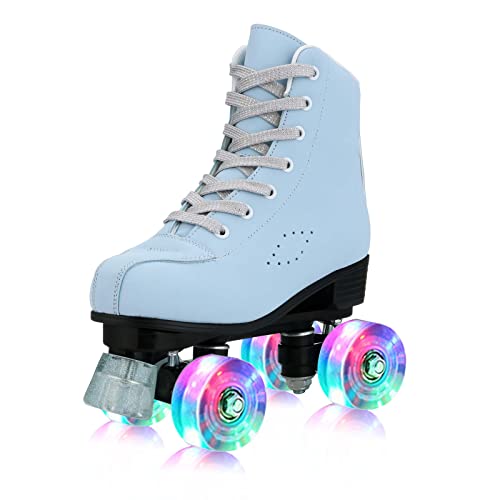 YYW Stylish Women Roller Skates, Cozy Sky Blue Premium Frosted Material Roller...