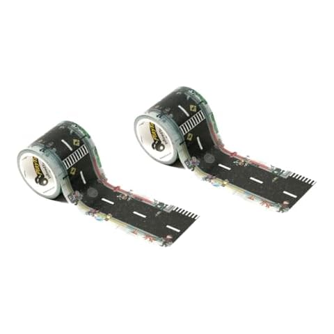 PlayTape - Neighborhood Road Tape for Toy Cars - Sticks to Flat Surfaces, No Residue - 2 Rolls of Playtape (2"x30') Cover