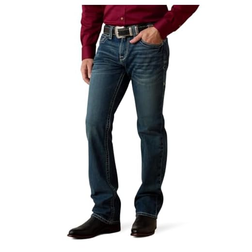 Calça jeans masculina reta slim Coltrane M7 Silverton da Ariat – 10027748, Azul, 32W x 36L