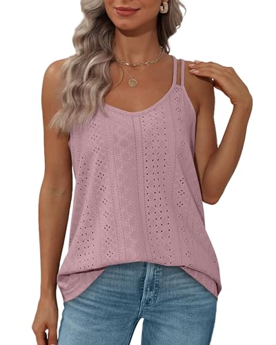 DUOEASE Tank Top Damen Sommer Spaghetti Oberteile Schwarz Sommermode ärmellose Shirt Damen – Bild 3