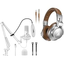 MAONO USB ميكروفون، 192 KHZ/24 Bit التوصيل والتشغيل PC الكمبيوتر بودكاست مكثف كارديويد المعادن ميك كيت مع شرائح الصوت المهنية للتسجيل، والألعاب، والغناء، يوتيوب