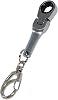 SaiDian 1Pcs 10mm Ratcheting Wrench Key Chains Portable Ratchet Wrench Keychain Key Ring Flex Head Mini Hardware Tool