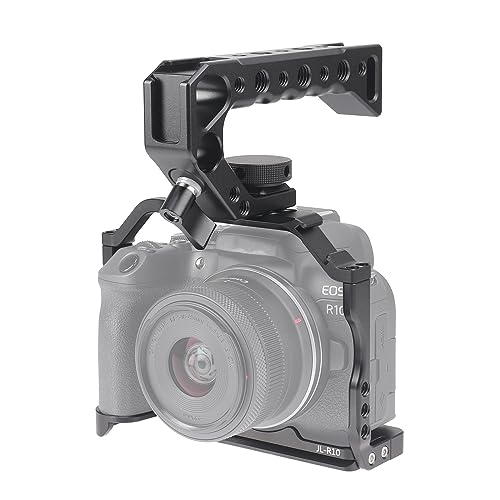 FOTGA Camera Cage + Top Handle Grip KIT for Canon EOS R10 Mirrorless Vlogging Camera