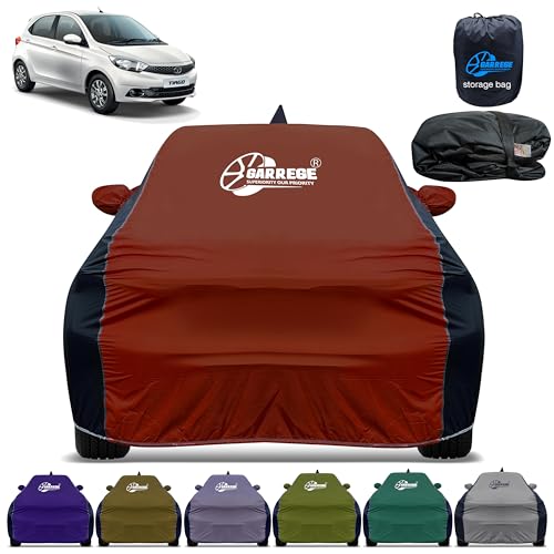 Image of Car Cover for Tata Tiago All-Weather & Scratch Protection with Mirror & Front Antenna Pockets | Washable Fabric | Custom Fit | Premium Multicolor | We Send Any One Color from Showing Image