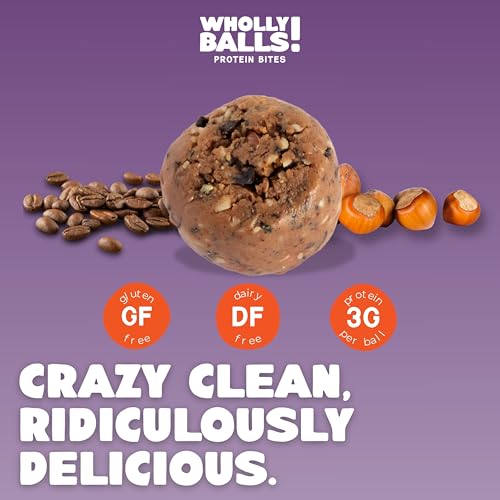 Image of Wholly Balls Protein Bites a€ inch Healthy Plant-Based Snack | High Protein, Low Sugar, Gluten-Free Energy Balls (Pack of 3, Loca-Mocha)