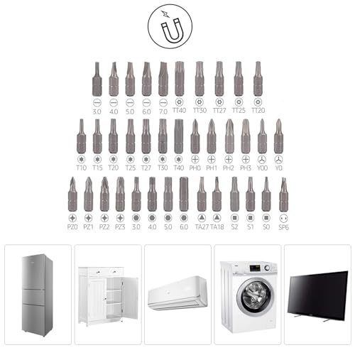 Miniatura 6 de Amazon Basics Juego de magnético destornillador de precisión electrónico y carraca de 73 Unidad, magnético, Negro, Rojo, Plateado