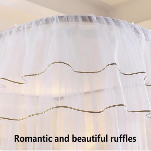 Mosquitera con dosel para cama de matrimonio con soporte de metal resistente de 180x220 4