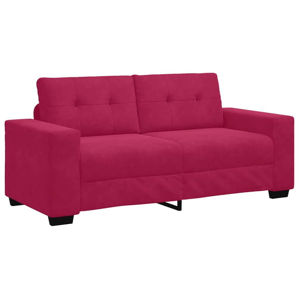 Sofá de dos plazas en rojo vino 180x77x82 cm de terciopelo con diseño de sillón de asiento para sala de estar y estudio
