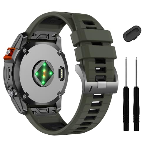 Image of 22mm Compatible with Garmin Fenix E /8 /8pro AMOLED 47mm /Fenix 7 /7 Pro /6 /6 Pro /5 /5 Plus Watch Band,Soft Quickfit Silicone Straps for Forerunner 970 965 955 /Approach S70 47mm /tactix 8 /quatix 7 8 47mm
