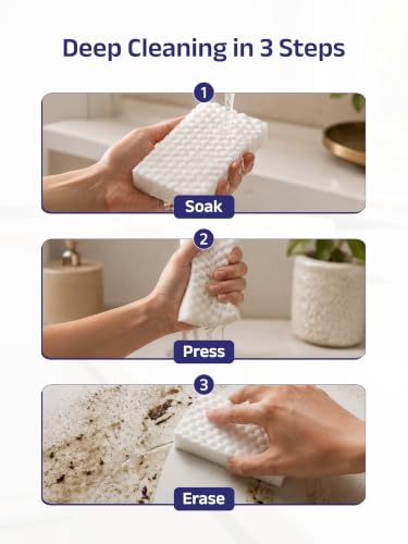Image of Magic Eraser | Pack of 5 | Scratch Free, Chemical Free, Multisurface Cleaner | Remove 100+ Stains from Walls, Shoes, Furniture, Switch Board & Kitchen | Tough on Stains & Gentle on Surface