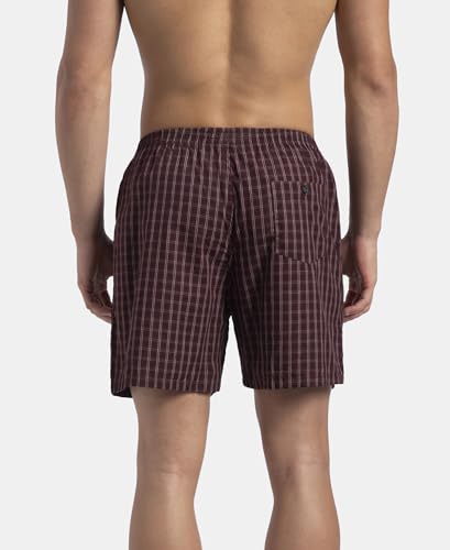 Image of Jockey 1222 Men Super Combed Mercerized Cotton Woven Checkered Boxer Shorts with Back Pocket (Pack of 2, Colors & Prints May Vary)