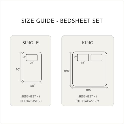 Image of Blue Dahlia 100% Cotton, Single Bedsheet (60 inch x 90 inch) +1 Pillow Cover, Percale Weave, 200TC Solid Premium Bedsheet, Colour: Lilac