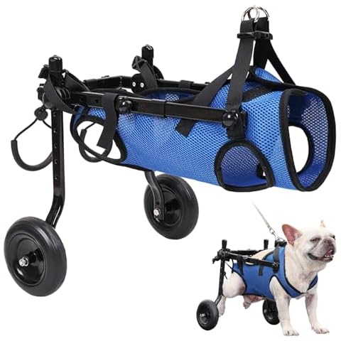 Dog Wheelchair for Back Legs(S), Adjustable Pets Cart with Wheels for Back Legs, Assist Small Pets with Paralyzed Disabled Hind Limbs to Recover Mobility, Dog Wheel Chair for Small Breed(5.5-11 LBS) Cover