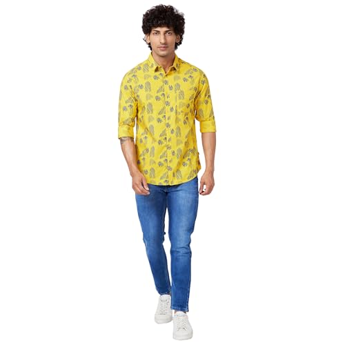 Image of Spykar Men's Slim Fit N /A Full Sleeve Printed Casual Shirts