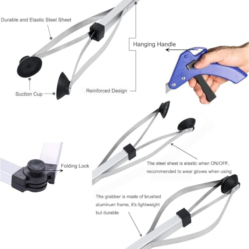 Image of 32 Inch Foldable Grabber Pick - Up Tool | Extra Long Reach Lightweight Trash Picker Stick with Strong Grip | Ideal for Elderly Garden Cleaning Litter Collection & Limited Mobility Users