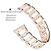 YOOSIDE Band for Fossil Q Venture, 18mm Metal Stainless Steel Bling Crystal Quick Release Replacement Watch Band Strap (Rose Gold)
