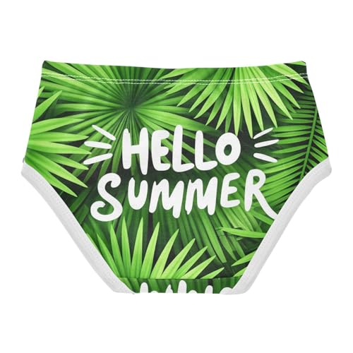 Cotton Toddler Underwear Custom Summer Green Tropical Palm Leaves Panties for Girl Florals Kids Briefs Undies 2t2