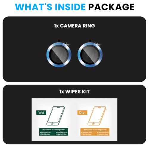 Image of FIRST MART Blue Camera Ring Guard Protector for Nothing Phone (4b) | Tempered Glass with Metal Alloy Rings, HD Clear, Scratch Resistant, Case-Friendly | Pack of 1