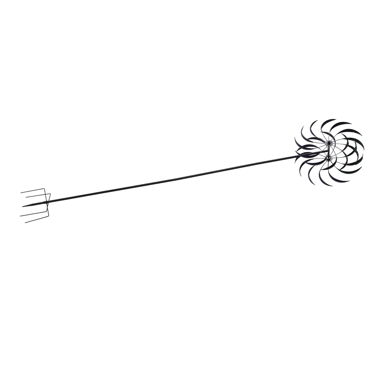 Colorido molinillo de viento de jardín de doble capa de metal, molinillos de viento decorativos para césped y patio, 78.7 x 15.9 pulgadas