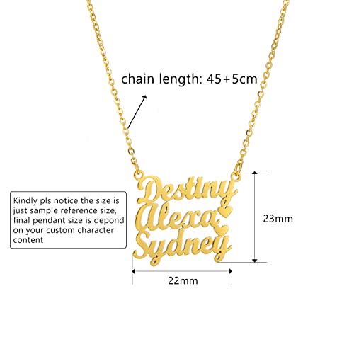 RWQIAN Collana con Nome Personalizzato Nome