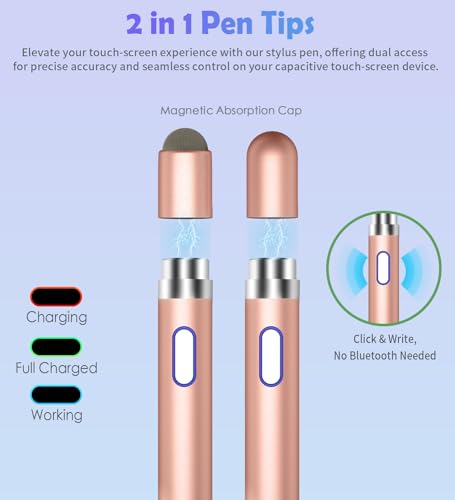 Image of Active Stylus Pen for Touch Screens, Dual Pen Tips for Drawing & Writing, High-Precision Universal Digital Pencil for A-pple i-Phone 17 /16 /15 /14 /13 /12, Tablet, Phone, Sam-Sung, K-indle, i-Pad, Orange
