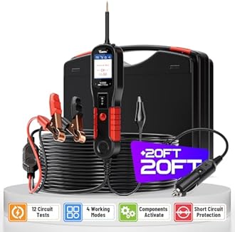 VDIAGTOOL V200 Automotive Circuit Tester, Power Circuit Probe Tool, 12-24V Electrical Short Open Breaker Circuit Finder, AC/DC Current Resistance, Duty Cycle, & 20FT Extension Cord, for 99% Cars